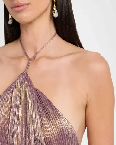 Retrofête Thalia Metallic Halter Gown | Thumbnail 5