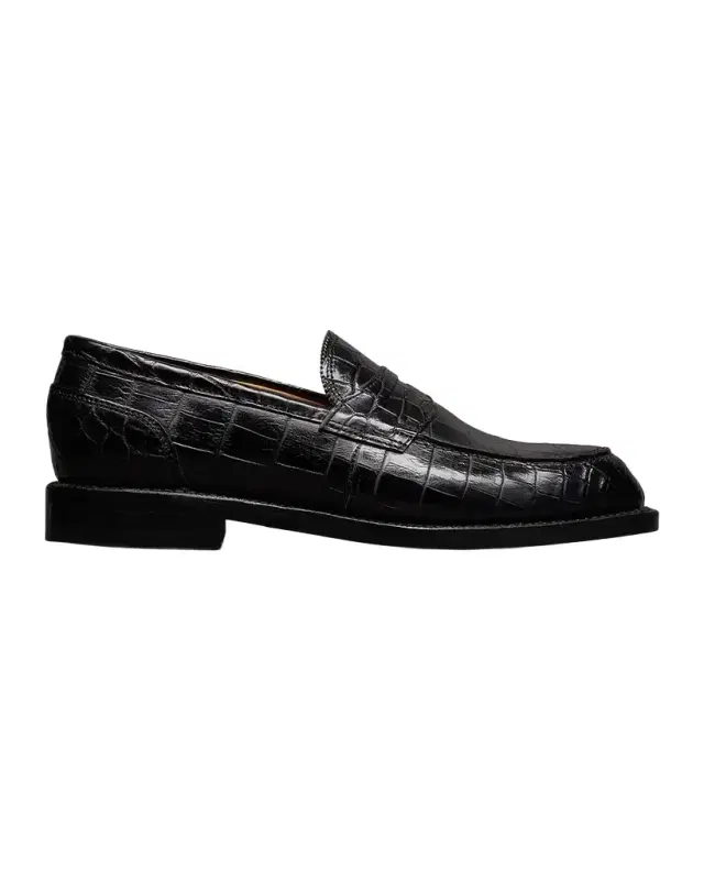 Allen Edmonds Reserve Men 's Miller Reserve Croc-Embossed Leather Penny Loafers