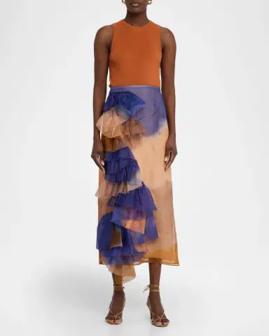 Ulla Johnson x Helen Frankenthaler Yelena Ruffled Silk-Organza Skirt | Thumbnail 2 Ulla Johnson x Helen Frankenthaler Yelena Ruffled Silk-Organza Skirt | Thumbnail 2