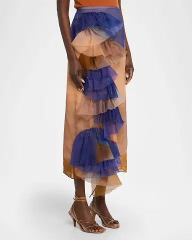 Ulla Johnson x Helen Frankenthaler Yelena Ruffled Silk-Organza Skirt | Thumbnail 4 Ulla Johnson x Helen Frankenthaler Yelena Ruffled Silk-Organza Skirt | Thumbnail 4