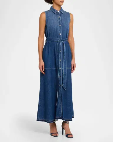 Kobi Halperin Addison Belted Ombre Cotton Denim Maxi Dress | Thumbnail 4 Kobi Halperin Addison Belted Ombre Cotton Denim Maxi Dress | Thumbnail 4