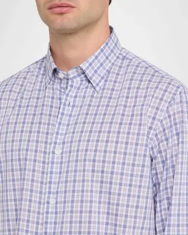 Brioni Men's Plaid Cotton Sport Shirt | Thumbnail 5 Brioni Men's Plaid Cotton Sport Shirt | Thumbnail 5