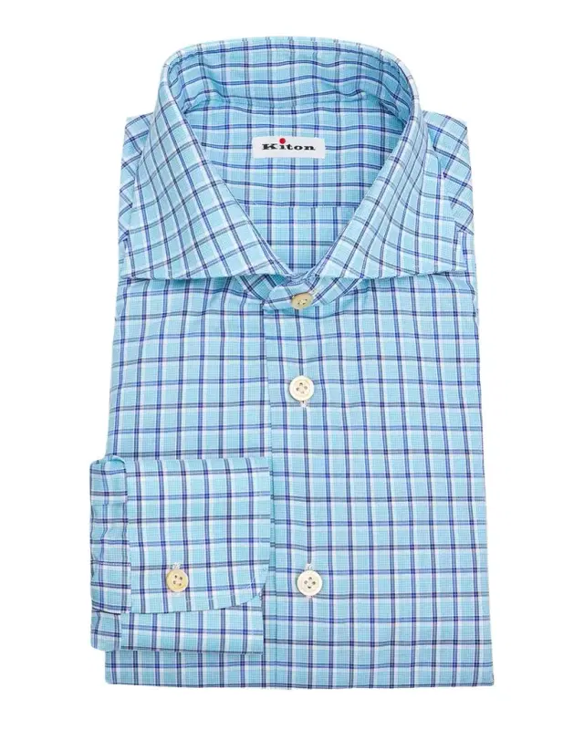 Men's Cotton Check Classic-Fit Dress Shirt