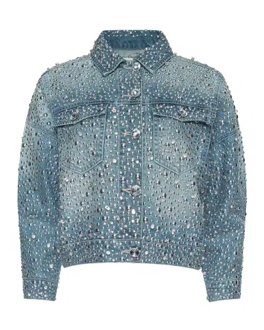 L 'AGENCE Vangie Embellished High-Low Denim Jacket | Thumbnail 1