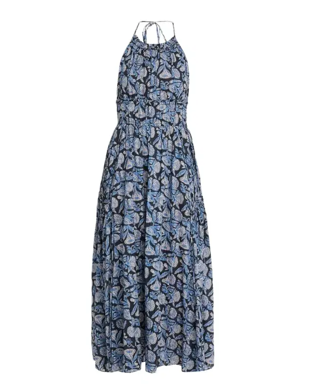 Anelise Printed Halter Midi Dress