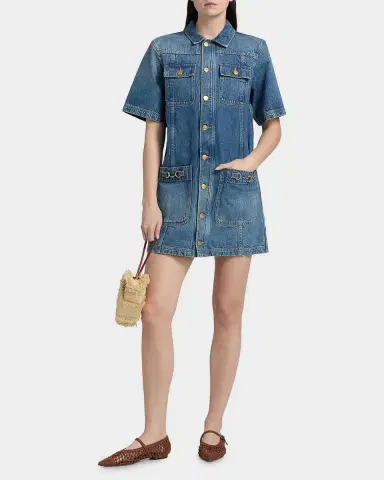 Ulla Johnson Painters Denim Mini Shirtdress | Thumbnail 2 Ulla Johnson Painters Denim Mini Shirtdress | Thumbnail 2