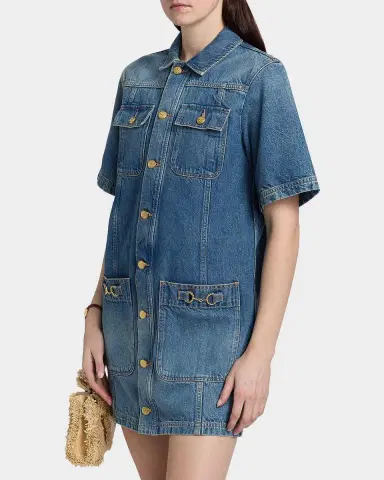 Ulla Johnson Painters Denim Mini Shirtdress | Thumbnail 7 Ulla Johnson Painters Denim Mini Shirtdress | Thumbnail 7