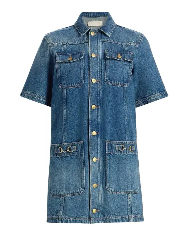 Ulla Johnson Painters Denim Mini Shirtdress