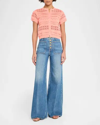 Ulla Johnson Abriana Eyelet Cropped Cardigan | Thumbnail 2 Ulla Johnson Abriana Eyelet Cropped Cardigan | Thumbnail 2