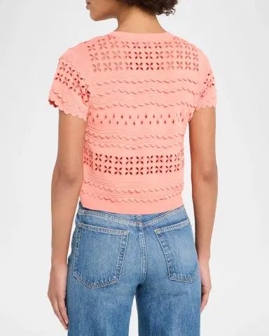 Ulla Johnson Abriana Eyelet Cropped Cardigan | Thumbnail 3 Ulla Johnson Abriana Eyelet Cropped Cardigan | Thumbnail 3