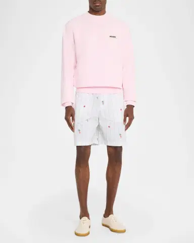 Jacquemus Men's Grosgrain Logo Cotton Sweatshirt | Thumbnail 2