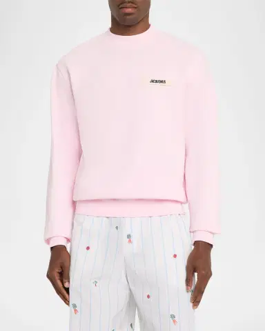 Jacquemus Men's Grosgrain Logo Cotton Sweatshirt | Thumbnail 4