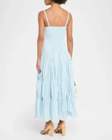Ulla Johnson Emmalina Tiered Cotton Midi Dress | Thumbnail 3 Ulla Johnson Emmalina Tiered Cotton Midi Dress | Thumbnail 3