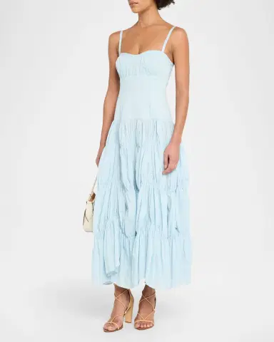 Ulla Johnson Emmalina Tiered Cotton Midi Dress | Thumbnail 4 Ulla Johnson Emmalina Tiered Cotton Midi Dress | Thumbnail 4