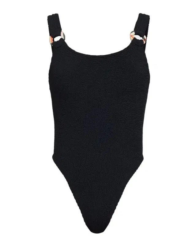 x Hunza G Domino Check Ring One-Piece Swimsuit