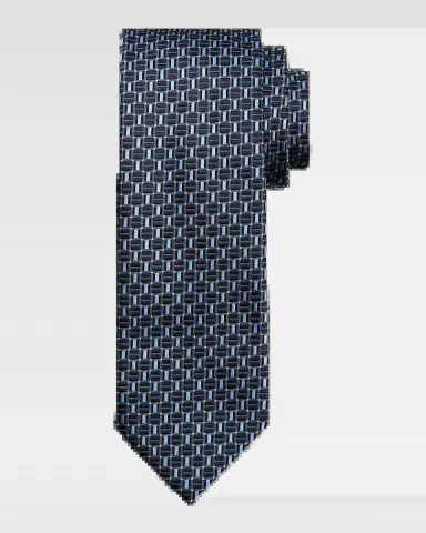 Brioni Men's Geometric Square Jacquard Silk Tie | Thumbnail 2