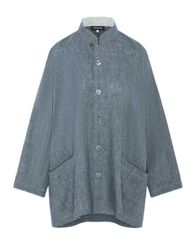 Longer Back Wide Mandarin Jacket - Long Length
