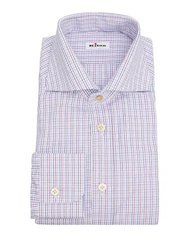 Kiton Men's Cotton Graph Check Classic-Fit Dress Shirt | Thumbnail 1