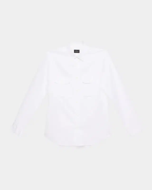Men 's Cotton and Linen Flap-Pocket Military Shirt
