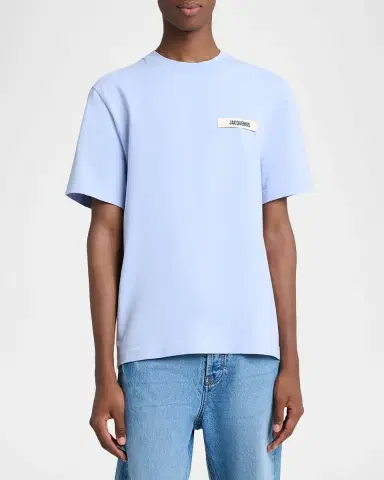 Jacquemus Men's Grosgrain Logo Crewneck T-Shirt | Thumbnail 2 Jacquemus Men's Grosgrain Logo Crewneck T-Shirt | Thumbnail 2