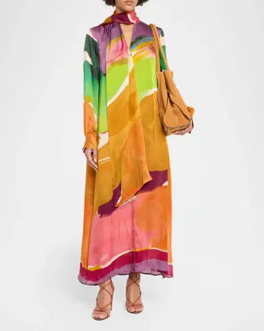 Ulla Johnson x Helen Frankenthaler Critique Silk Scarf Dress | Thumbnail 2 Ulla Johnson x Helen Frankenthaler Critique Silk Scarf Dress | Thumbnail 2