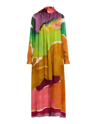 Ulla Johnson x Helen Frankenthaler Critique Silk Scarf Dress | Thumbnail 1 Ulla Johnson x Helen Frankenthaler Critique Silk Scarf Dress | Thumbnail 1
