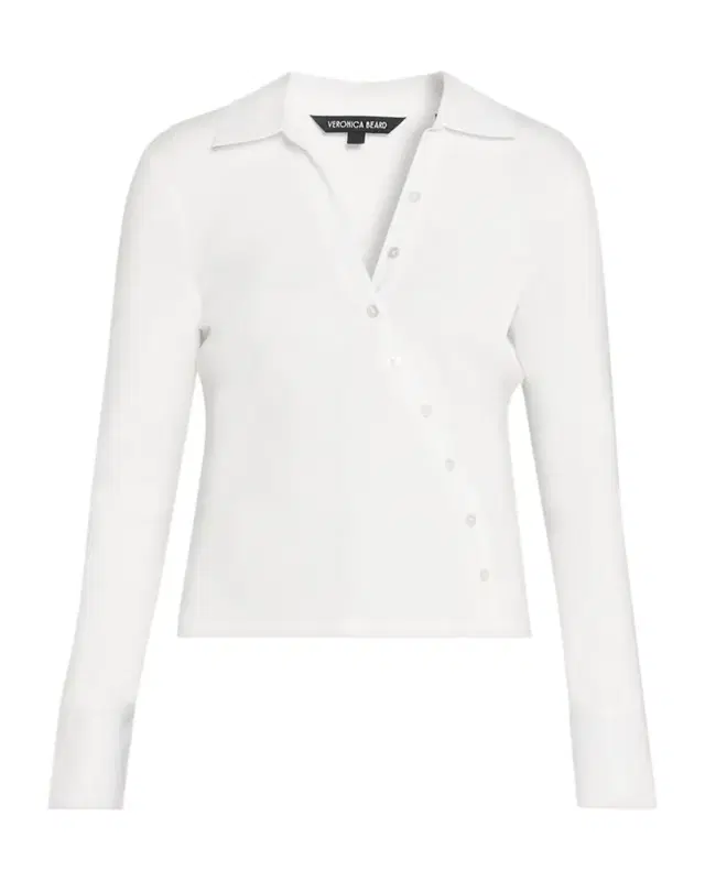 Brenner Long-Sleeve Asymmetric Button Top