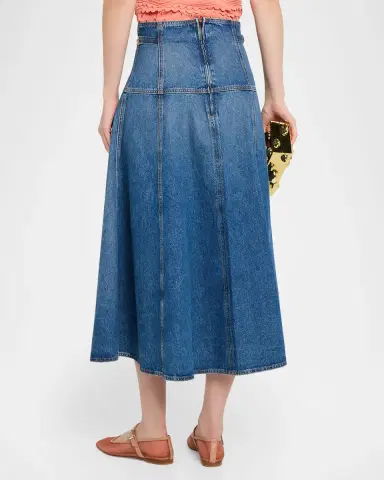 Ulla Johnson Brigette Denim Midi Skirt | Thumbnail 3 Ulla Johnson Brigette Denim Midi Skirt | Thumbnail 3