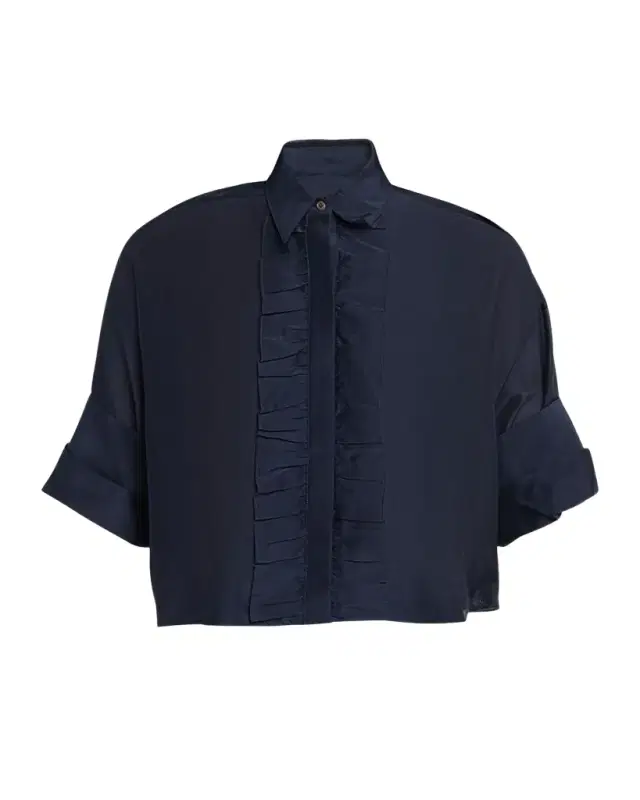 TWP Next Ex Cotton-Silk Ruffle Shirt