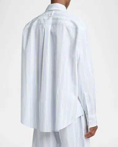 Jacquemus Men's Candy Stripe Relaxed Cotton Button-Down Shirt | Thumbnail 3 Jacquemus Men's Candy Stripe Relaxed Cotton Button-Down Shirt | Thumbnail 3