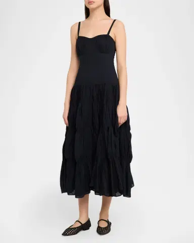 Ulla Johnson Emmalina Tiered Cotton Midi Dress | Thumbnail 4 Ulla Johnson Emmalina Tiered Cotton Midi Dress | Thumbnail 4