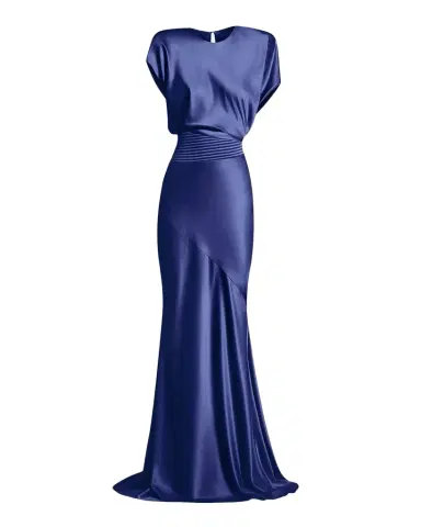 Zhivago Bond Draped Stretch Satin Mermaid Gown | Thumbnail 1 Zhivago Bond Draped Stretch Satin Mermaid Gown | Thumbnail 1