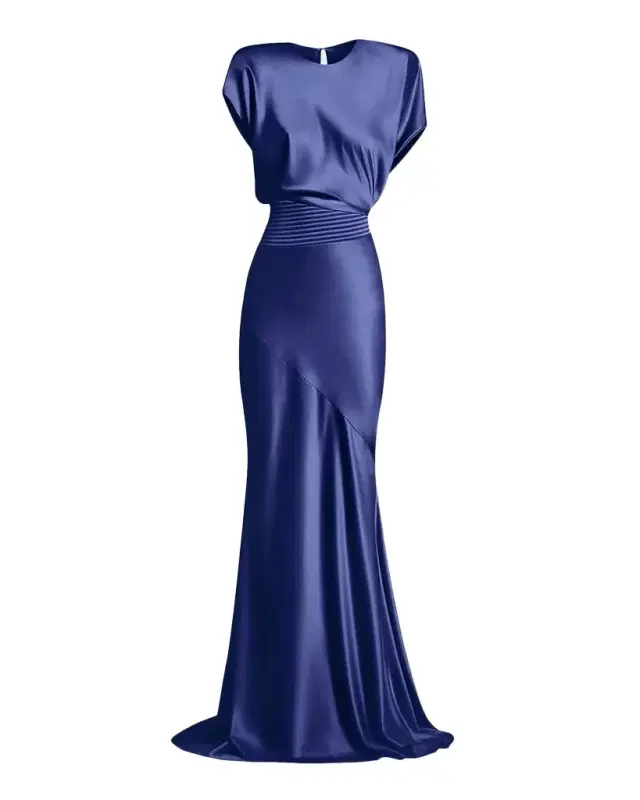 ZHIVAGO Bond Draped Stretch Satin Mermaid Gown