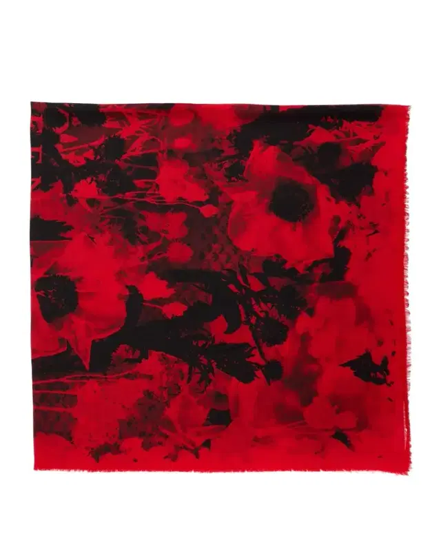 Poppy Collage Silk Scarf