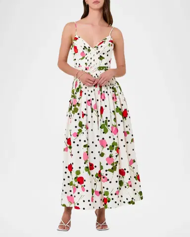NICHOLAS Mireille Pintuck Floral-Print Maxi Dress | Thumbnail 2 NICHOLAS Mireille Pintuck Floral-Print Maxi Dress | Thumbnail 2
