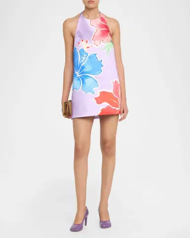Retrofête Drexley Floral Halter Mini Dress | Thumbnail 2