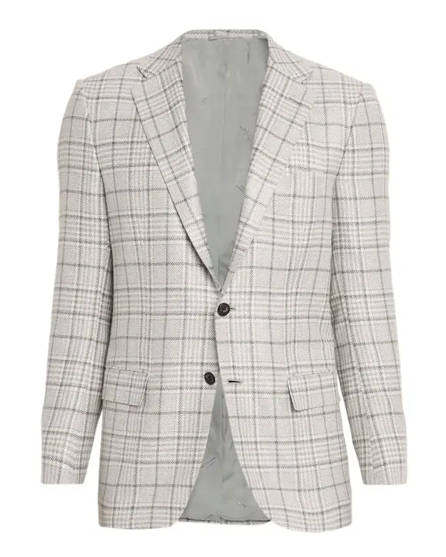 Kiton Men 's Plaid Wool and Cashmere Sport Coat