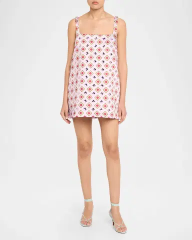Retrofête Zephyra Embellished Satin Shift Dress | Thumbnail 2 Retrofête Zephyra Embellished Satin Shift Dress | Thumbnail 2