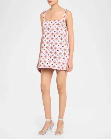 Retrofête Zephyra Embellished Satin Shift Dress | Thumbnail 4 Retrofête Zephyra Embellished Satin Shift Dress | Thumbnail 4
