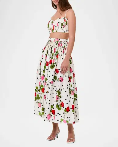 NICHOLAS Crina Pleated Floral-Print Crop Top | Thumbnail 4 NICHOLAS Crina Pleated Floral-Print Crop Top | Thumbnail 4