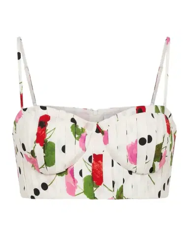 NICHOLAS Crina Pleated Floral-Print Crop Top | Thumbnail 1 NICHOLAS Crina Pleated Floral-Print Crop Top | Thumbnail 1