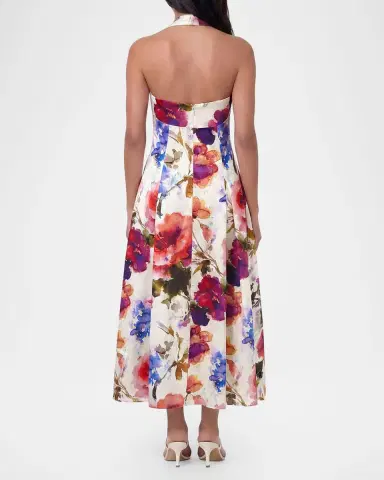 NICHOLAS Elisabeth Pleated Floral-Print Halter Midi Dress | Thumbnail 3 NICHOLAS Elisabeth Pleated Floral-Print Halter Midi Dress | Thumbnail 3