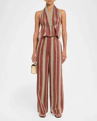 A.L.C. Kaia Linen Tie-Back Halter Top | Thumbnail 2 A.L.C. Kaia Linen Tie-Back Halter Top | Thumbnail 2
