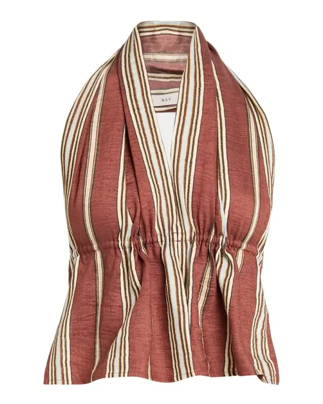 A.L.C. Kaia Linen Tie-Back Halter Top