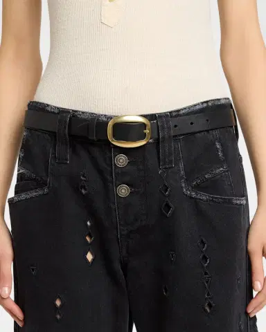 Isabel Marant Dara Small Buckle Leather Belt | Thumbnail 2 Isabel Marant Dara Small Buckle Leather Belt | Thumbnail 2