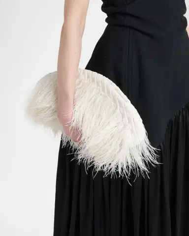Bottega Veneta Nappa Leather & Feather Clutch Bag | Thumbnail 2