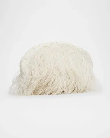 Bottega Veneta Nappa Leather & Feather Clutch Bag | Thumbnail 3
