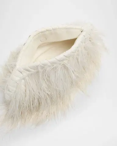 Bottega Veneta Nappa Leather & Feather Clutch Bag | Thumbnail 4