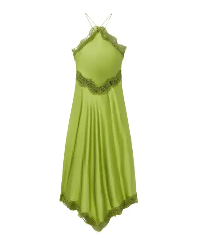 Lucia Satin & Lace Midi Dress