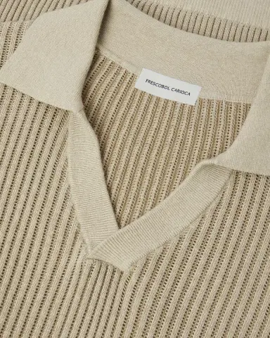 Frescobol Carioca Rino CottonCashmere Rib-Knit Polo Sweater | Thumbnail 2 Frescobol Carioca Rino CottonCashmere Rib-Knit Polo Sweater | Thumbnail 2